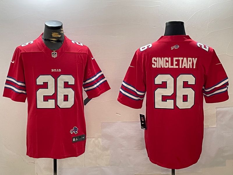 Men Buffalo Bills #26 Singletary Red Second generation 2024 Nike Limited NFL Jersey style 2